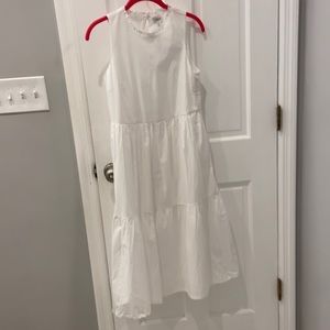 J Crew White Sleeveless Tier Dress